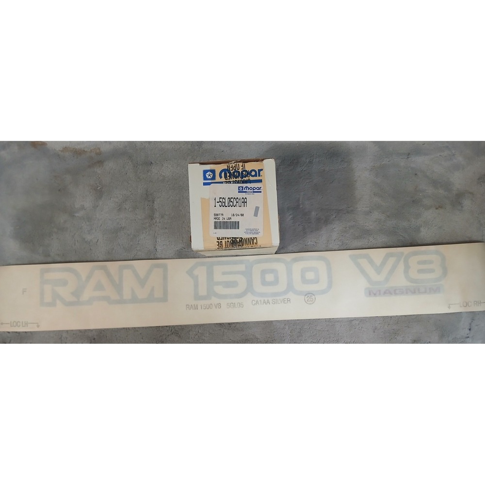Mopar Dodge Ram 1500‎ V8 Magnum Silver Door Sticker Decal OEM 1-5GL05CA1AA